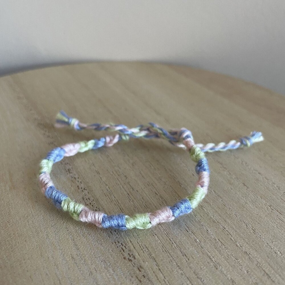 Mauve Bracelet, anklet, trendy, comfortable, tie, embroidery thread, woven, gift